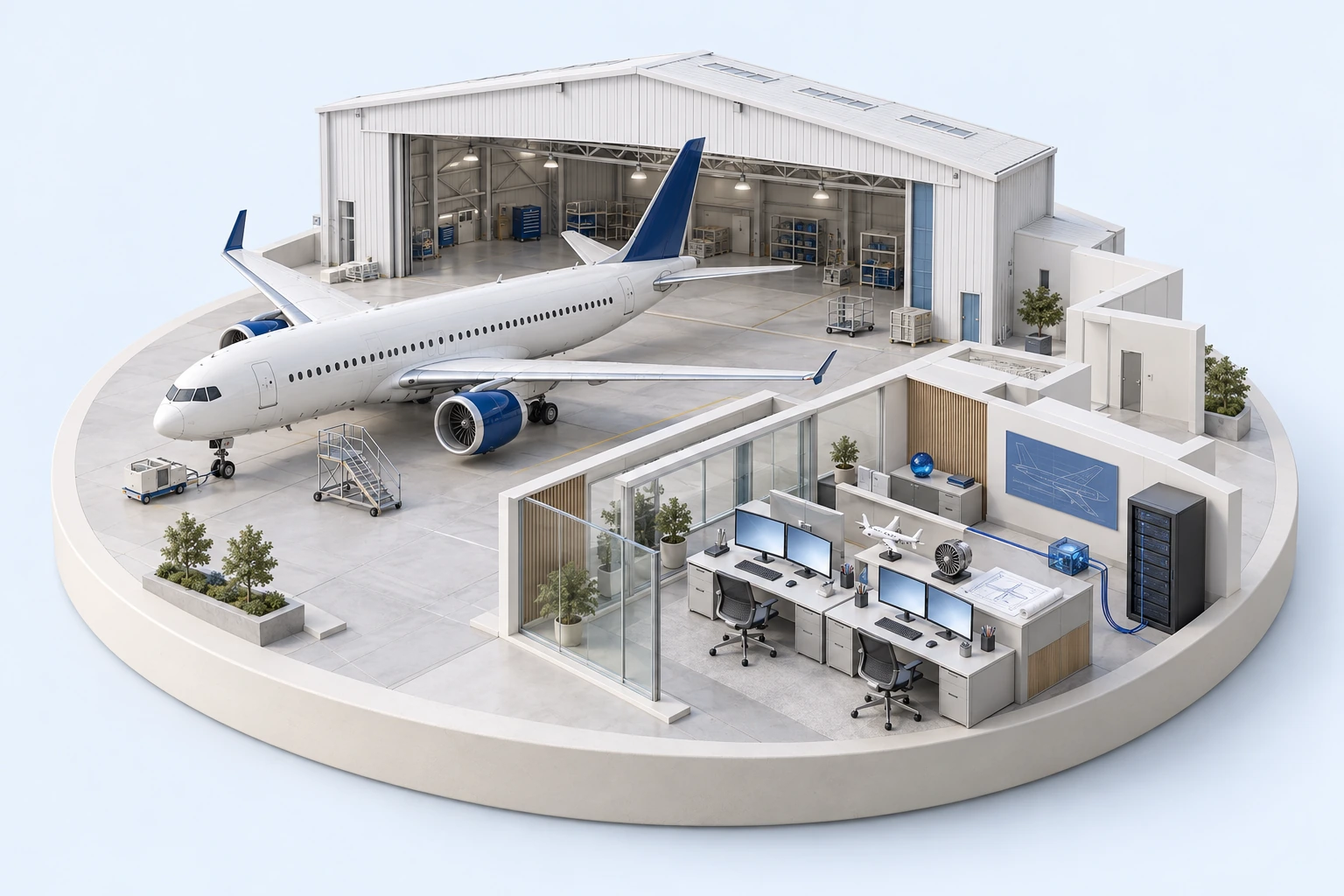 Generated illustrative aerospace it setting