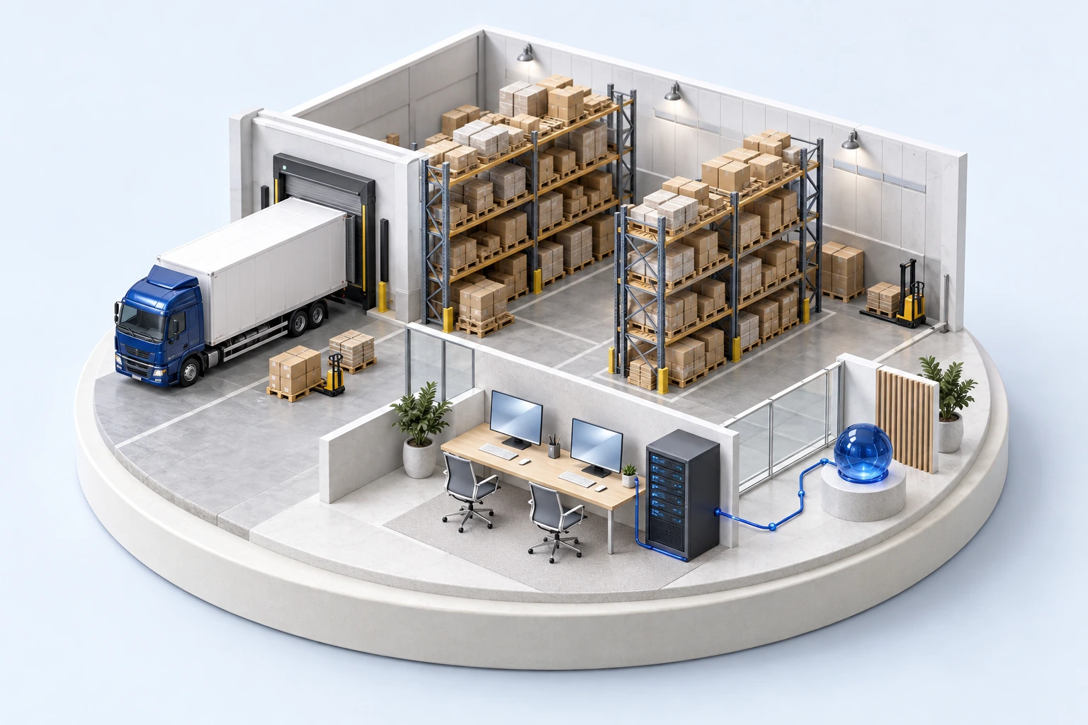 Generated illustrative logistics it setting