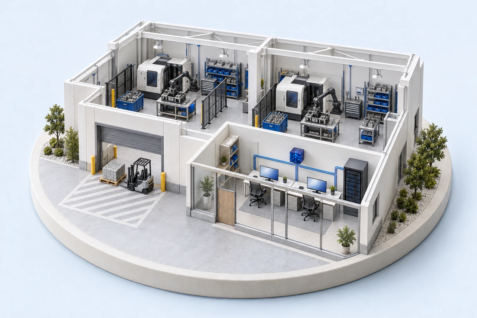 Generated illustrative manufacturing it setting