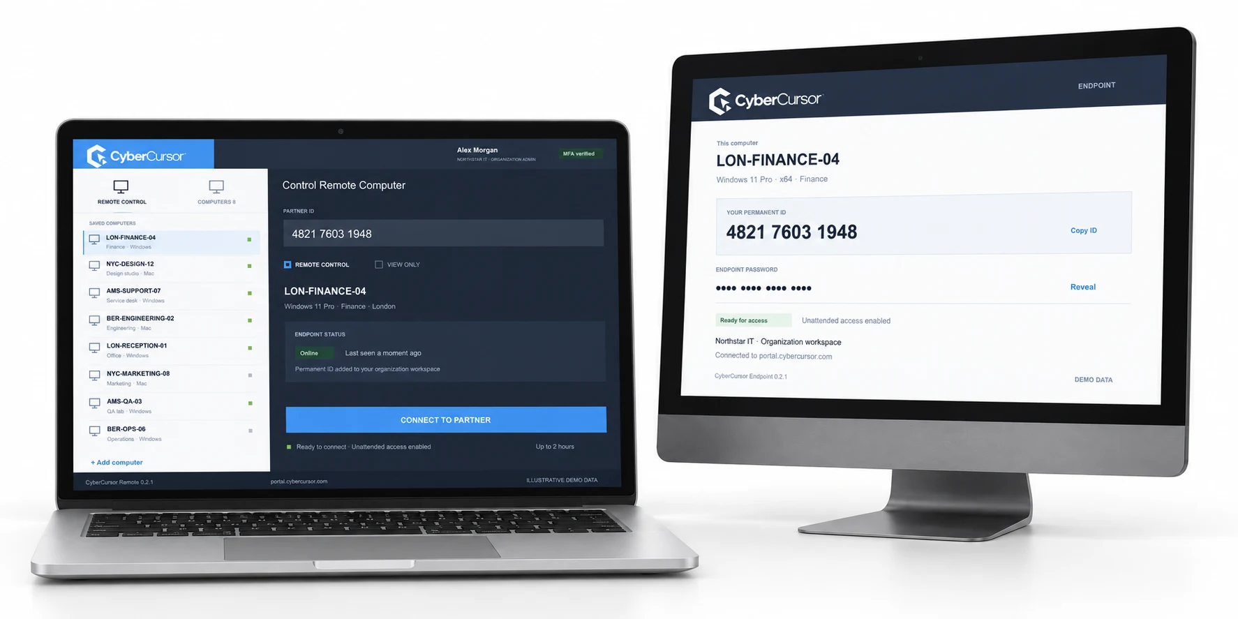 Illustrative CyberCursor controller and endpoint device mockup